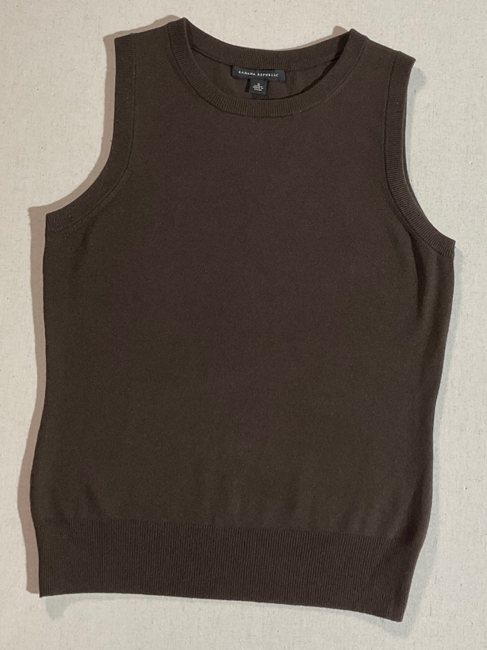 Banana Republic Silk Cashmere Blend Sweater Vest Brown Pullover Size S